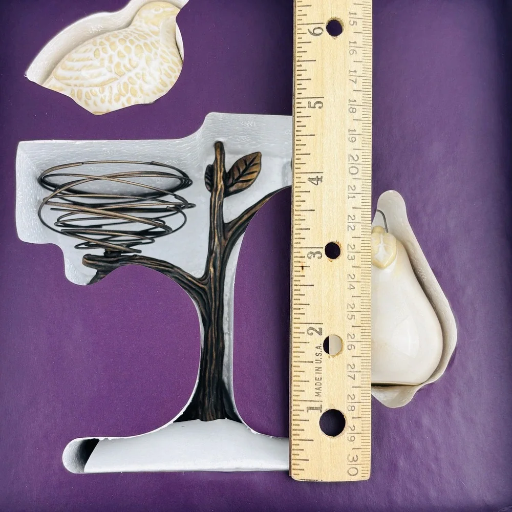 Pottery Barn Partridge In A Pear Tree Stoneware Salt & Pepper Shaker 3 Piece Set